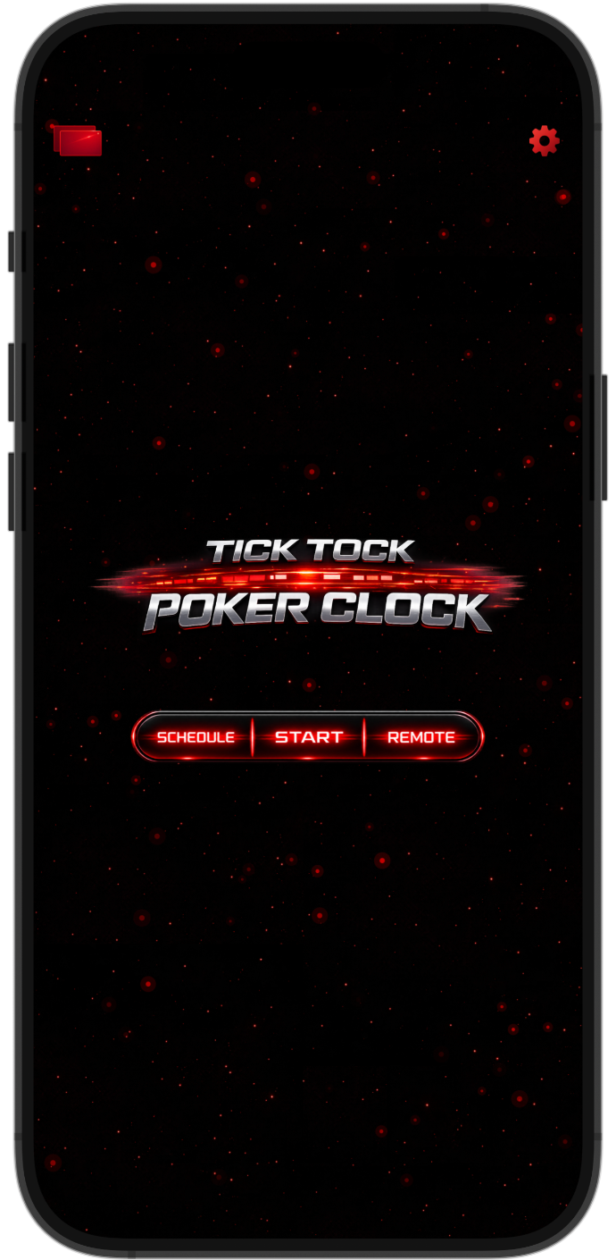 Poker Clock start screen on iPhone