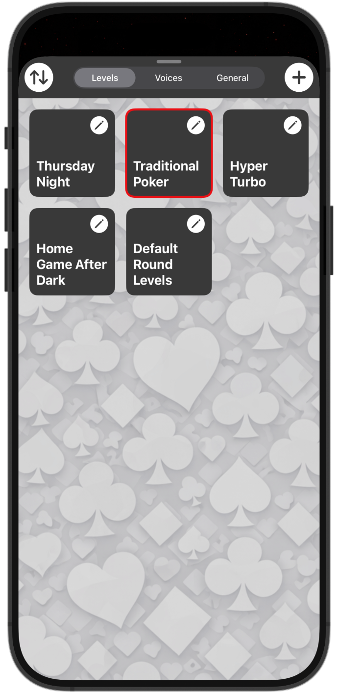 Editing blind levels and breaks on iPhone